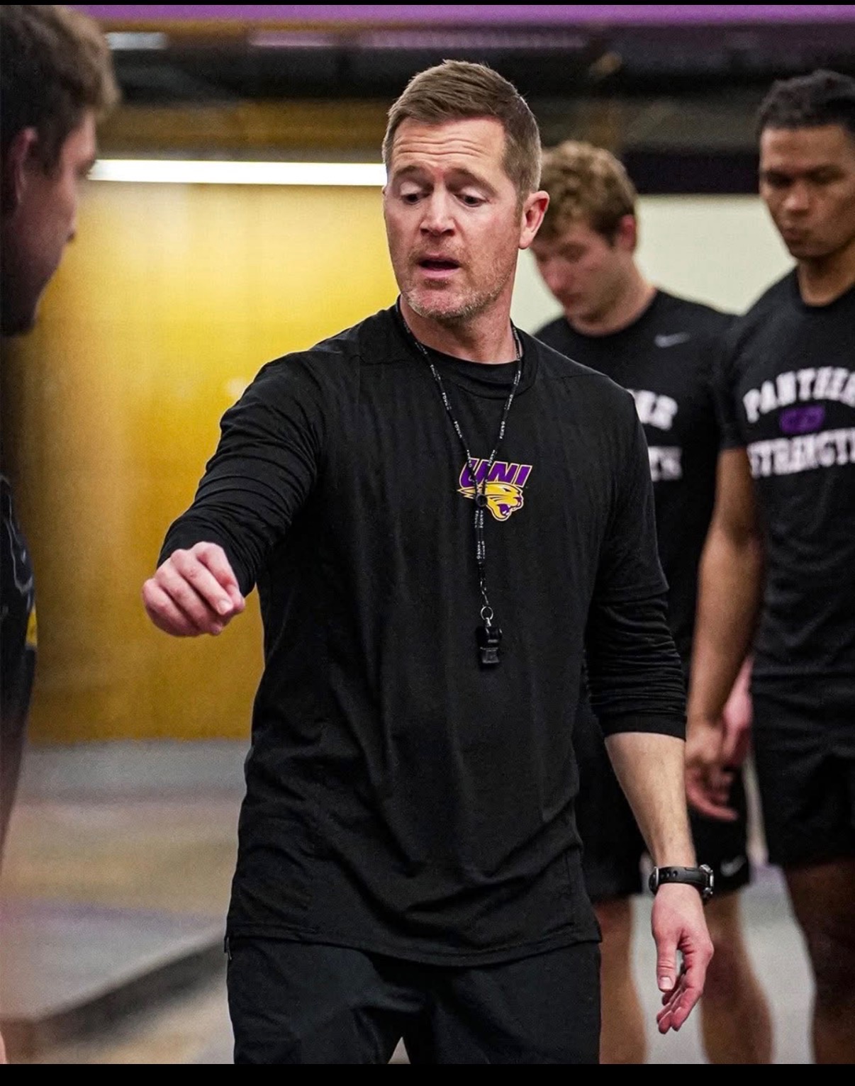 Jeff Jones coaching at UNI